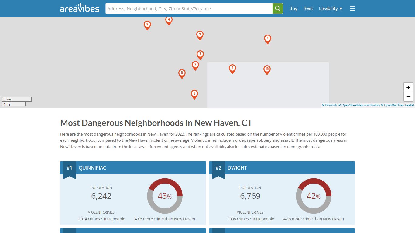 Most Dangerous Neighborhoods In New Haven, CT - AreaVibes