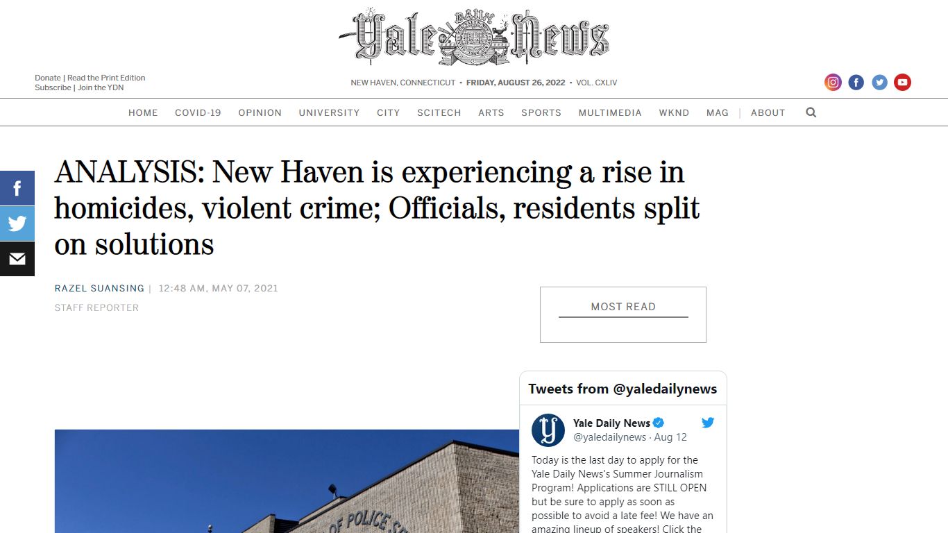 ANALYSIS: New Haven is experiencing a rise in homicides, violent crime ...